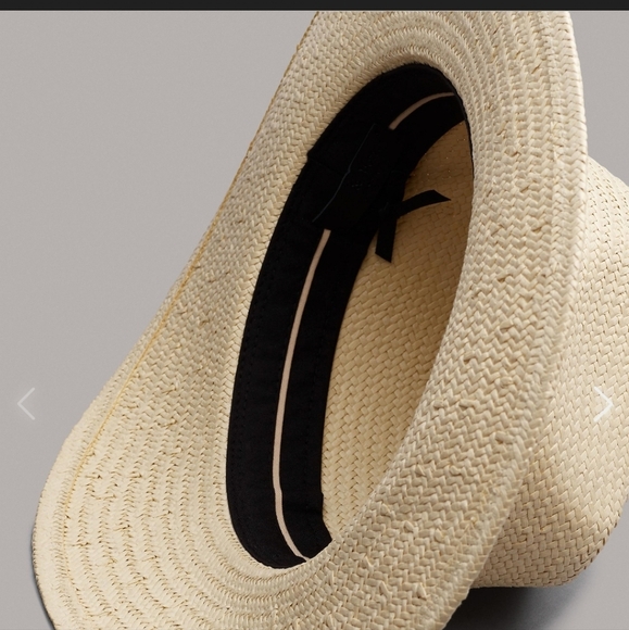 New Rag & Bone Leather Band Packable Fedora Straw Hat Small - Picture 2 of 8